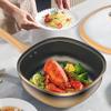 12in Titanium Alloy Non-Stick Pot with Lid, Non Stick Frying Pans, Titanium Pans for Cooking, with Ergonomic Stay-Cool Handles, for Cooking, Frying, Baking (Pot + Lid + Steamer) view 3