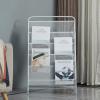 Newspaper Racks Magazine Rack 5 Tier Iron Magazine Storage Rack Newspaper Rack Shelves Sim view 3