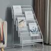 Newspaper Racks Magazine Rack 5 Tier Iron Magazine Storage Rack Newspaper Rack Shelves Sim view 4
