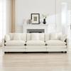 111'' Sectional Cloud Deep Seat Couch, Modern Comfy Chenille Modular Sectional Sofa for Living Room Set, Upholstered Modular 3-Seats Sofa Couch, Beige view 1