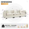111'' Sectional Cloud Deep Seat Couch, Modern Comfy Chenille Modular Sectional Sofa for Living Room Set, Upholstered Modular 3-Seats Sofa Couch, Beige view 2