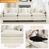 111'' Sectional Cloud Deep Seat Couch, Modern Comfy Chenille Modular Sectional Sofa for Living Room Set, Upholstered Modular 3-Seats Sofa Couch, Beige view 3