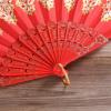 AHUANH Spain Dance Hand Fan Foldable for Performance Props, Family Parties Chinese Fan Portable Folding Fan Home Decoration(Green) view 4