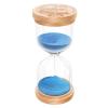 ABXKZ 1 Minute Sand Timer, Wooden Hourglass Sand Clock, Small Beech Wood Blue 1 Min Hour Glass, One Minutes Sandglass for Brushing Teeth, Reloj De Arena, Classroom, Game, Kitchen, Home, Office view 1