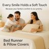 SWAPNA TEXTILES Polyester Bed Runner Dark Grey Solid Full/Queen Size (83x20) 3 Piece Decorative Bed Scarf for Bedroom Hotel Wedding Room with 2 Piece Cushion Covers view 2