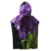 BWQJKUO Kids Beach Towel for Boys Girls, Purple Flower Printed Hooded Bath Towel Wrap, Toddler Pool Towel with Hood view 4