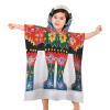BWQJKUO Kids Beach Towel for Boys Girls, Runner Swedish Dala Horse Folk Printed Hooded Bath Towel Wrap, Toddler Pool Towel with Hood view 1