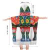 BWQJKUO Kids Beach Towel for Boys Girls, Runner Swedish Dala Horse Folk Printed Hooded Bath Towel Wrap, Toddler Pool Towel with Hood view 2