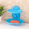 Double Soap Dish Suction Cup Tray for Shower Bathroom Blue view 2