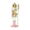 GLEAVI Christmas Nutcracker Figure Decoration Pink Wooden Sequins King Ornament for Xmas Scene Home Festive Display Lightweight and Holiday Adornment for Office Store Hotel Bar view 1