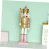 GLEAVI Christmas Nutcracker Figure Decoration Pink Wooden Sequins King Ornament for Xmas Scene Home Festive Display Lightweight and Holiday Adornment for Office Store Hotel Bar view 4