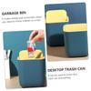 Cabilock Mini Desktop Trash Can with Lid Plastic Small Garbage Bin for Office Bedroom Kitchen Lightweight and Waste Basket for Desk and Dresser Environment Friendly Material view 2