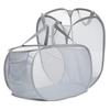 Cabilock 2Pcs Foldable Laundry Hamper Gray Mesh Clothes Basket with Handles Large Breathable Storage for Home Nursery Bedroom Travel and Blankets Organizer view 1