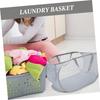 Cabilock 2Pcs Foldable Laundry Hamper Gray Mesh Clothes Basket with Handles Large Breathable Storage for Home Nursery Bedroom Travel and Blankets Organizer view 4