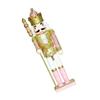 Cabilock Pink Wooden Nutcracker Figure Christmas Decoration Festive Sequins Adornment for Home Study Party Cloth and Material Lovely Xmas Decor to Brighten Living and Desk view 1
