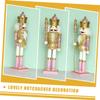 Hemobllo Festive Pink Wooden Nutcracker Figure Decor with Sequins Christmas Puppet Ornament for Home Office Hotel Bar Seasonal Decoration and Photo Prop view 2