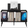 Crosley Furniture Asheville Mid-Century Modern Media Console Record Player Stand, Storage for Vinyl Records, Black view 1