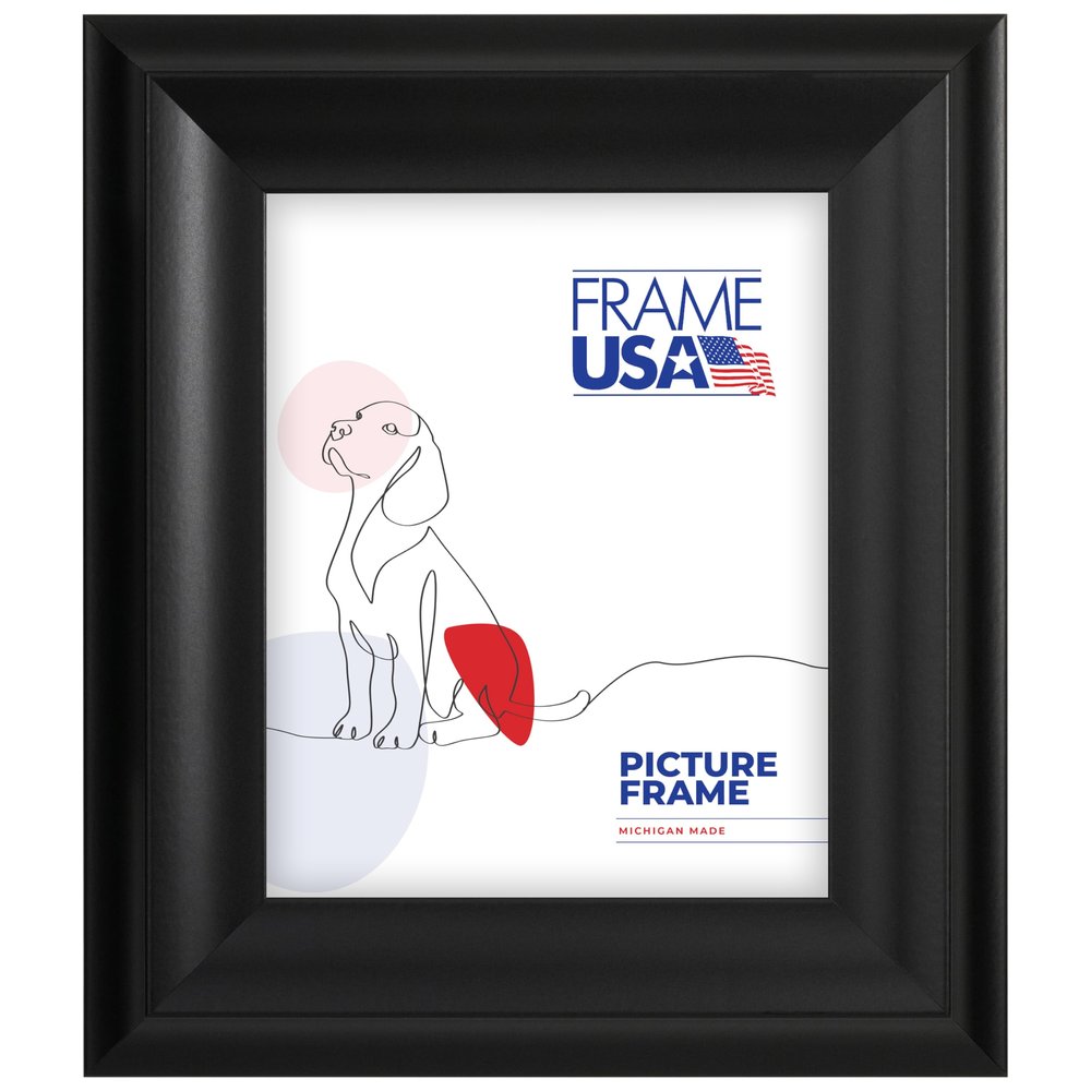 Frame USA 10x14 Picture Frame, Black, Verona Wide Series, Wall Hanging Frame with High Clarity Glass