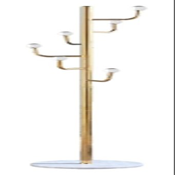 Coat Rack Freestanding Floor Hanger Bedroom Coat And Hat Rack Nordic Coat Rack Tree For Hat, Clothes, Scarves Practical(Gold)