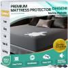 OhGeni Waterproof Mattress Protector, Queen Size Mattress Pad Fitted with Deep Pocket 6"-18", Breathable Noiseless & Soft, Washable Dirt-Proof Mattress Cover for Home, Hotel, Gray, Daybed Cover view 1