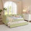 DEINPPA Twin Size Gingham Daybed with Trundle and USB Ports-Green view 1