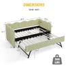 DEINPPA Twin Size Gingham Daybed with Trundle and USB Ports-Green view 2