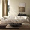 118-inch Boneless Cloud Sofa, Modular Corduroy Sectional Couch with Full Foam Compression for Living Room Bedroom Apartment, No Assembly Required (White, 4 Seater) view 1