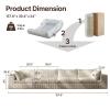 118-inch Boneless Cloud Sofa, Modular Corduroy Sectional Couch with Full Foam Compression for Living Room Bedroom Apartment, No Assembly Required (White, 4 Seater) view 2