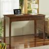 47.2'' Solid Wood Desk with 2 Drawers, Mid Century Modern Home Writing Office Wooden Desk ,Vintage Computer Table with Storage for Living Room, Bedroom, Fluted Design Brown (Walnut, 47.2 Inch) view 1
