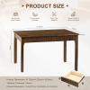 47.2'' Solid Wood Desk with 2 Drawers, Mid Century Modern Home Writing Office Wooden Desk ,Vintage Computer Table with Storage for Living Room, Bedroom, Fluted Design Brown (Walnut, 47.2 Inch) view 2