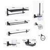 9 PCS Bathroom Hardware Set, Bathroom Organizer Kit, Wall Mounted Storage Rack, Includes Towel Racks, Soap Holder, Hair Dryer Racks, Toilet Brush Holder view 2