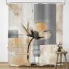 UIYIUI Modern Abstract Geometric Flower Shower Curtain 36x84in92x214cm Grey Gray Brown Tan Oil Painting Contemporary Art Cloth Fabric Polyester Bathroom Curtain for Shower Stall Bathtubs Restroom view 1