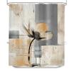 UIYIUI Modern Abstract Geometric Flower Shower Curtain 36x84in92x214cm Grey Gray Brown Tan Oil Painting Contemporary Art Cloth Fabric Polyester Bathroom Curtain for Shower Stall Bathtubs Restroom view 2