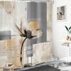 UIYIUI Modern Abstract Geometric Flower Shower Curtain 36x84in92x214cm Grey Gray Brown Tan Oil Painting Contemporary Art Cloth Fabric Polyester Bathroom Curtain for Shower Stall Bathtubs Restroom view 4