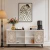 cattino Mid Century Modern TV Stand Curio Cabinet Sideboard Buffet Storage Console Table White for Living Room Kitchen Entryway view 1