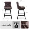 30 Inch Counter Height Bar Stools, Swivel Bar Stools Set of 4 with Backs, Barstools with Faux Leather Upholstered Seat & Solid Wood Footrest, Counter Height Chairs for Kitchen Island, Home Bar (Brown) view 2