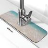 Beach Clear Sea Sand Faucet Mat for Kitchen Sink - 2025 Premium Upgrade: Super Absorbent Diatomite Fast Drying Faucet Suction Pad Washable Kitchen Sink Splash Guard 5.5"15" view 1