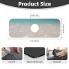 Beach Clear Sea Sand Faucet Mat for Kitchen Sink - 2025 Premium Upgrade: Super Absorbent Diatomite Fast Drying Faucet Suction Pad Washable Kitchen Sink Splash Guard 5.5"15" view 2