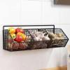 3-Compartment Storage Baskets, Hanging Wall Baskets, Stainless Steel Kitchen Rack, Onion/Garlic Organizer, Drainage Grooves Prevent Moisture, Pantry Storage Solution view 4