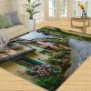 2x3 Tuscan Town Rug - Italian Landscape Doormat Outdoor Entrance, Small Town Street Scenery Laundry Room Carpet Non Slip Accent Throw Rugs for Bathroom Kitchen Sink Front Door view 3