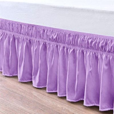 Linen Sheets-100% Microfiber, Luxurious Wrap Around Bedskirt, Gathered Ruffled Style, Easy Fit with 14" Tailored Drop-Lavender Solid, King Size