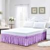Linen Sheets-100% Microfiber, Luxurious Wrap Around Bedskirt, Gathered Ruffled Style, Easy Fit with 14" Tailored Drop-Lavender Solid, King Size view 3
