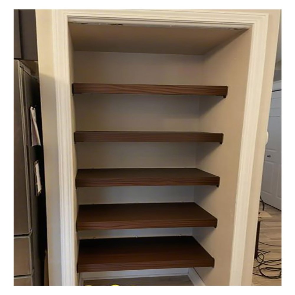 LZMZMQ Wire Shelf Cover for Pantry 5 Layer, Walnut PVC Composite Sheet Wire Rack Covers for Shelves, Closet/Kitchen/Laundry Room Shelf Liners, Waterproof & Cuttable(42x12in/107x30cm)