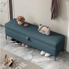 Faux Leather Storage Ottoman Bench, Upholstered End of Bed Storage Bench, Shoe Bench, Bedroom Storage (Grey, 80x40x45cm)(Blue,39x16x18inch) view 1