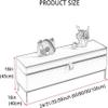 Faux Leather Storage Ottoman Bench, Upholstered End of Bed Storage Bench, Shoe Bench, Bedroom Storage (Grey, 80x40x45cm)(Blue,39x16x18inch) view 2