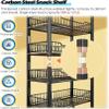 PPXCZZ 4-Tier Carbon Steel Display Rack with Hooks, Multi-Purpose Snack, Drink, and Kitchen Organizer Shelf, 50x27cm / 60x27cm view 3