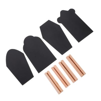VICASKY 4PCS Easter Tombstone Message Boards Coffin Shaped Blackboards with Stable Base for DIY Decoration Desktop Signs for Table Numbers Memos and Holiday Crafts