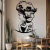 African Woman Map Metal Wall Art, Africa Map Metal Wall Decor, African Animals Wall Art, Africa Jungle Wall Hanging, Safari Wall Sculpture, Black Women Silhouette Home Decor (Black, 30"x22"/76x57cm) view 2