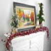 6FT Red & Black Berry Garland with Acrylic Ice, Frosted Christmas Garland for Mantel, Staircase, Front Door, Indoor Outdoor Winter Holiday & Xmas Home Decor view 1