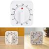 White Timer Clock Square 60-Minute Mechanical Kitchen Timer, No Batteries Required Ideal for Cooking Baking and Kitchen Timer, Wind up Visual Cooking Clock with Loud Alarm, Kitchen Supplies view 2